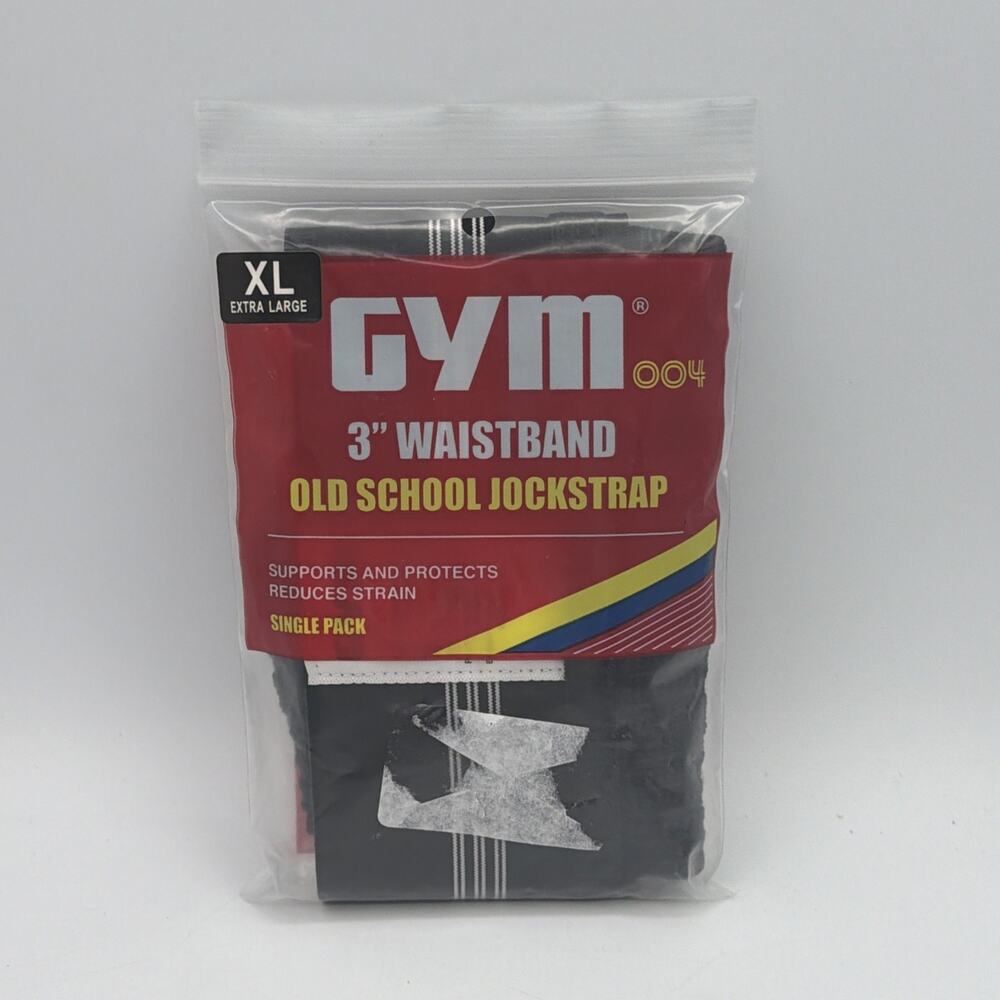 New GYM 3" Waistband‎ OLD SCHOOL JOCKSTRAP Single Pack Size XL Black